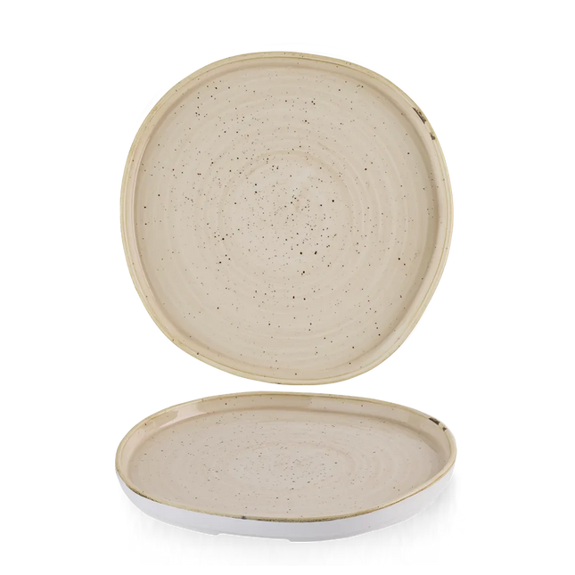 Stonecast Nutmeg Cream Organic Walled Plate 25.5cm 6/box