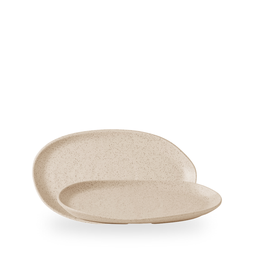 Churchill Stonecast Nutmeg Cream Organic Platter 26 x 15 cm – porseleinen serveerschaal – set van 6 – APS Glass & Bar Supply