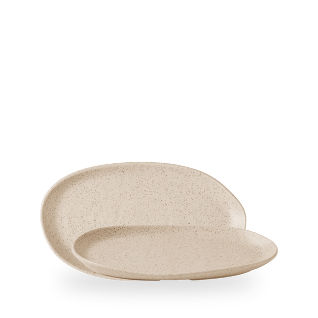 Churchill Stonecast Nutmeg Cream Organic Platter 26 x 15 cm – porseleinen serveerschaal – set van 6 – APS Glass & Bar Supply