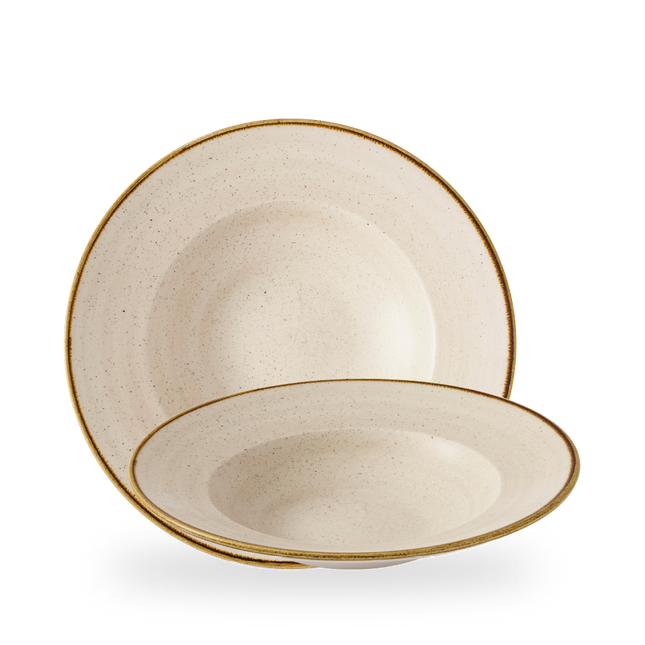 Churchill Stonecast Nutmeg Cream kom met brede rand 28 cm
