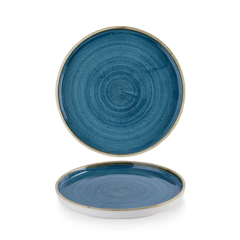 Stonecast Java Blue Walled Plate 21cm 6/box