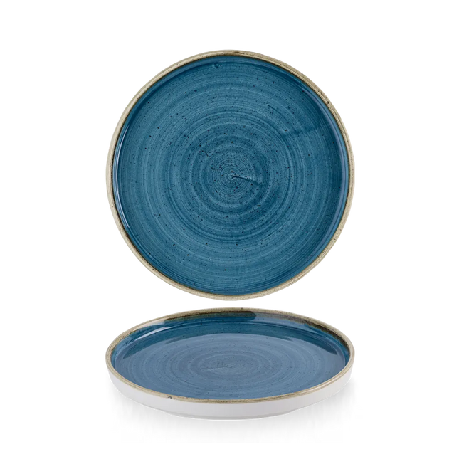 Stonecast Java Blue Walled Plate 21cm 6/box