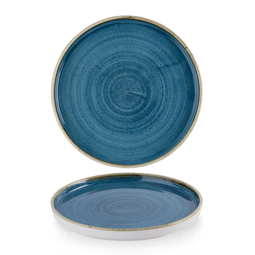 Stonecast Java Blue Walled Plate 26cm 6/box