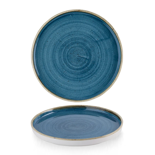 Stonecast Java Blue Walled Plate 26cm 6/box