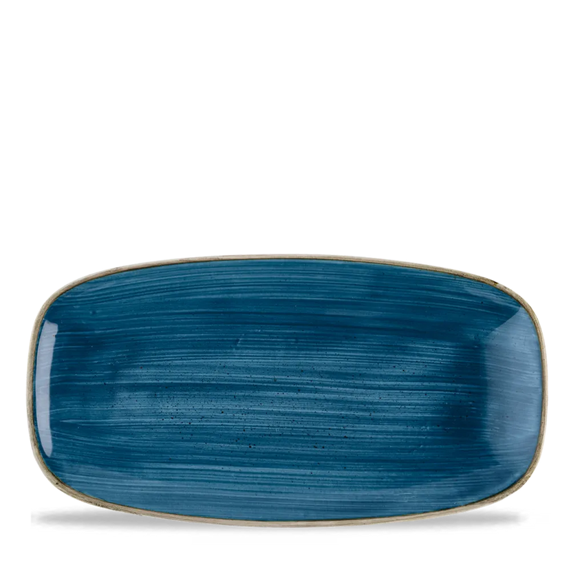 Stonecast Java Blue Oblong Plate 29.8cm x 15.3cm 12/box