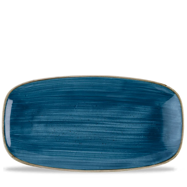 Stonecast Java Blue Chefs Oblong Plate 35.5x18.9cm 6/box