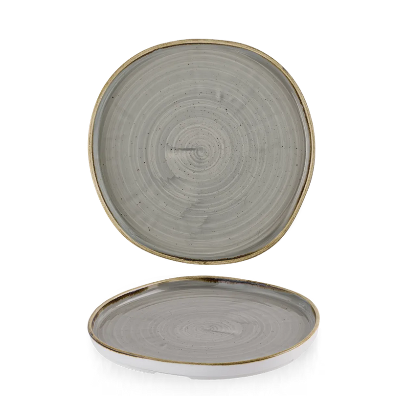 Stonecast Gray Organic Walled Plate 21cm 6/box