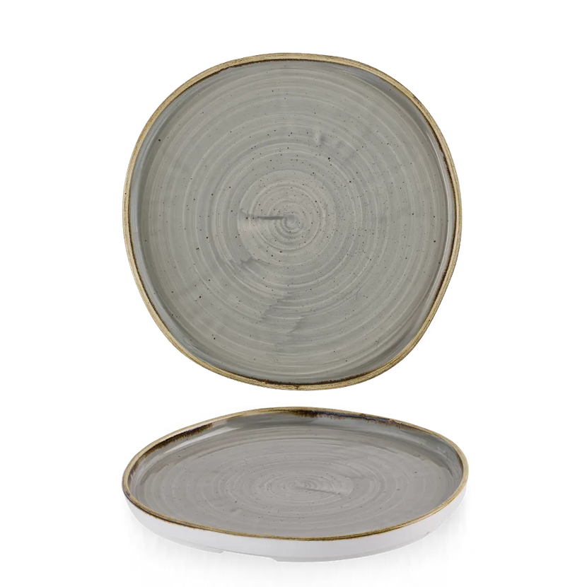 Stonecast Gray Organic Walled Plate 25.5cm 6/box