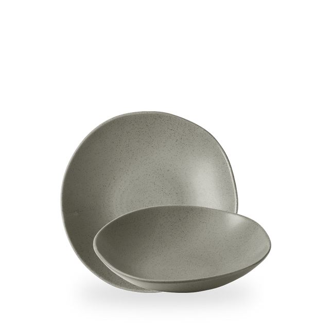 Churchill Stonecast Grey Natural Organic Coupe Bowl 22,5 cm – porseleinen kom in grijs – set van 6 – APS Glass & Bar Supply