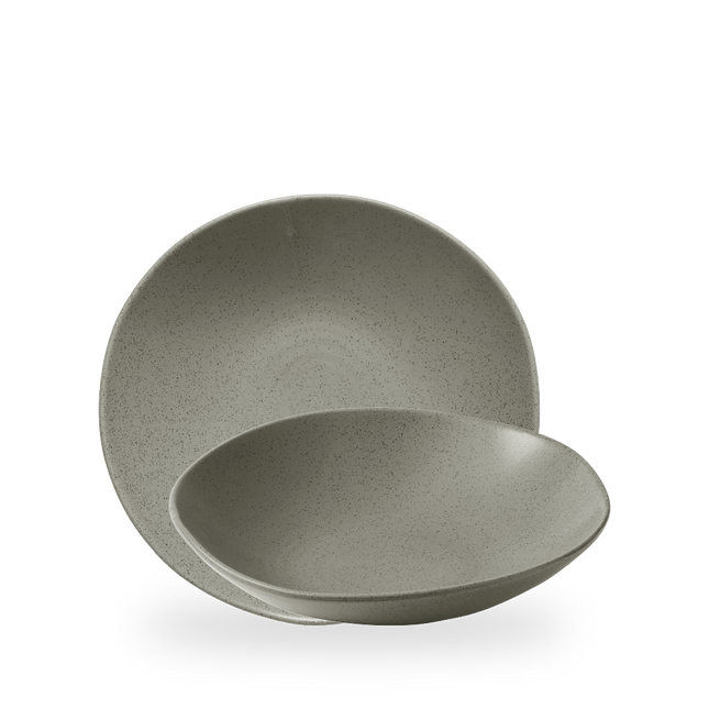 Churchill Stonecast Grey Natural Organic Coupe Bowl 25 cm – porseleinen kom in grijs – set van 6 – APS Glass & Bar Supply

