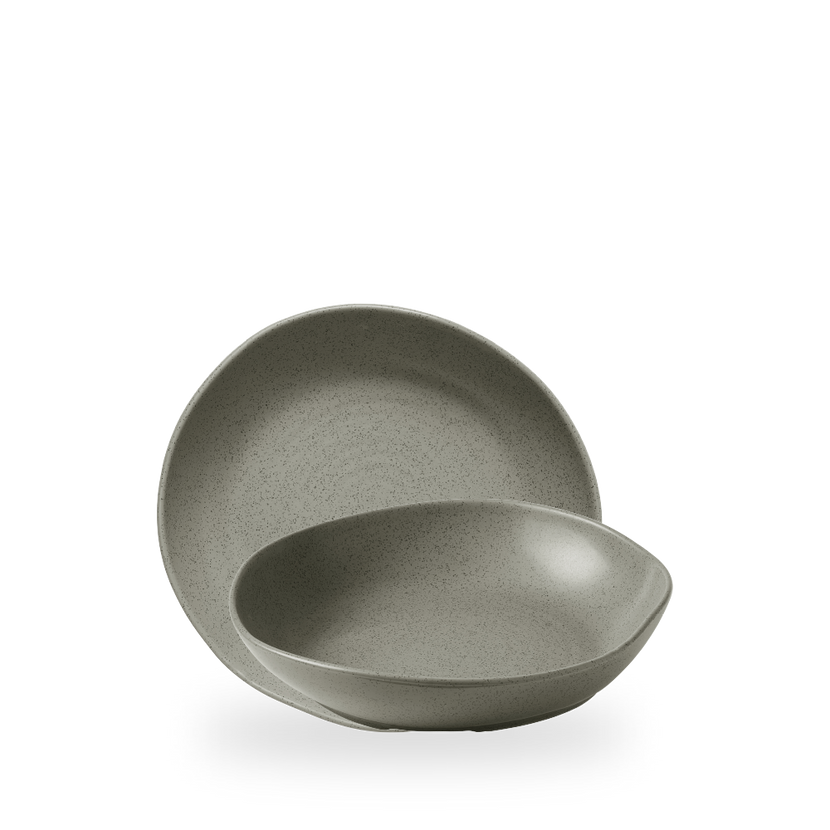 Churchill Stonecast Grey Natural Organic Deep Bowl 22 cm – diepe porseleinen kom in grijs – set van 6 – APS Glass & Bar Supply