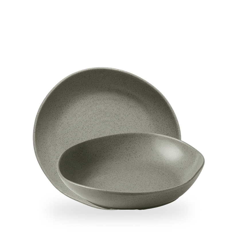 Churchill Stonecast Grey Natural Organic Deep Bowl 25 cm – porseleinen schaal in grijs – set van 6 – APS Glass & Bar Supply
