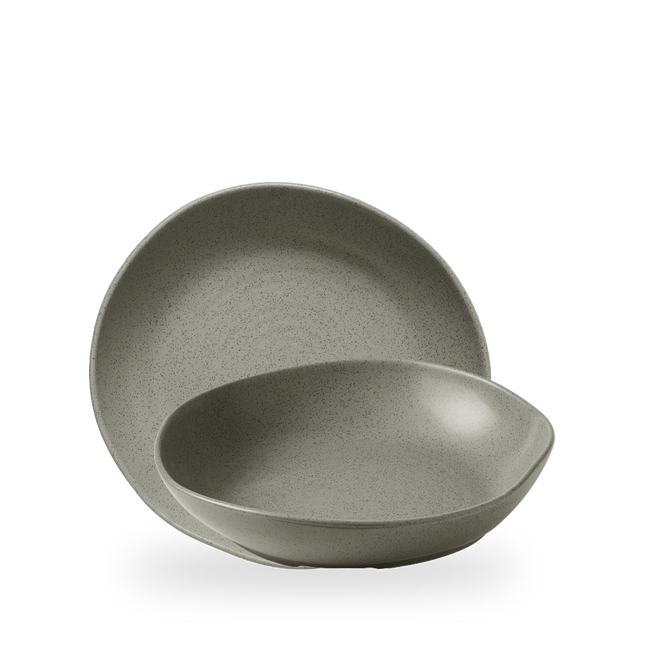 Churchill Stonecast Grey Natural Organic Deep Bowl 25 cm – porseleinen schaal in grijs – set van 6 – APS Glass & Bar Supply