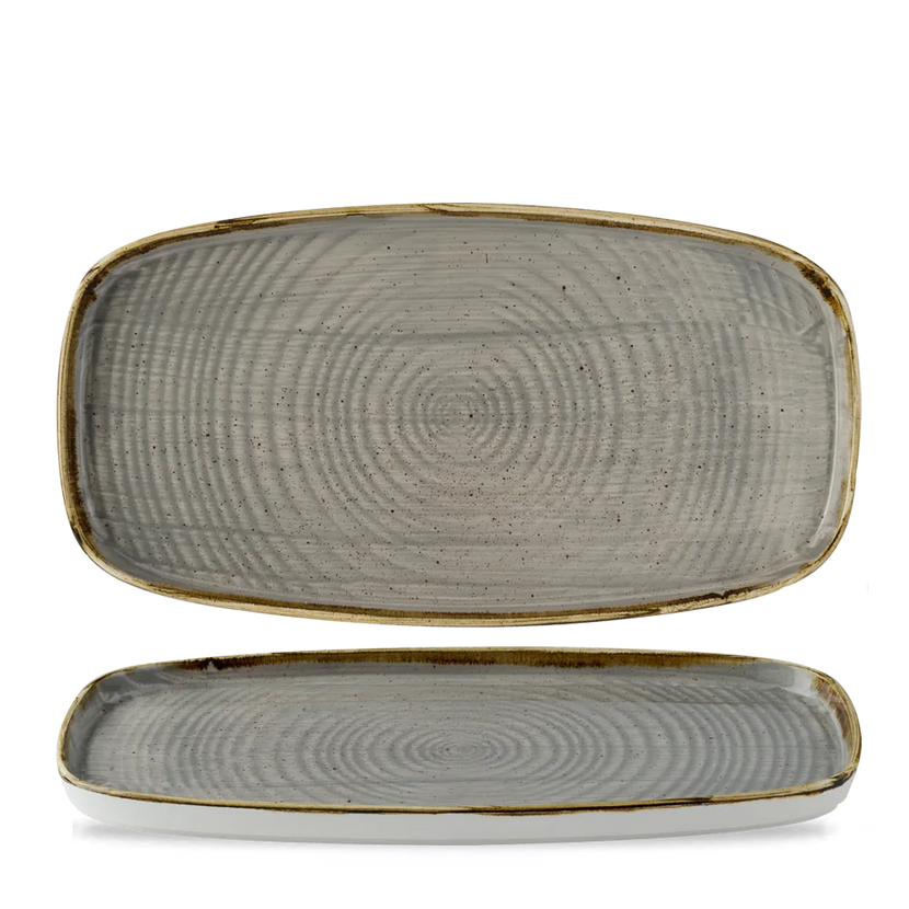 Stonecast Grey Oblong Chefs Plates 30x15.4cm 6/box