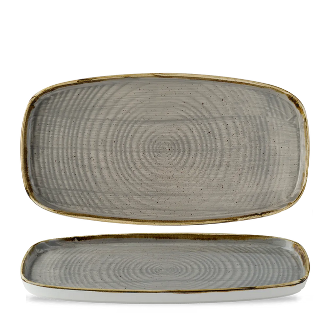 Stonecast Gray Oblong Chefs Plates 30x15.4cm 6/box