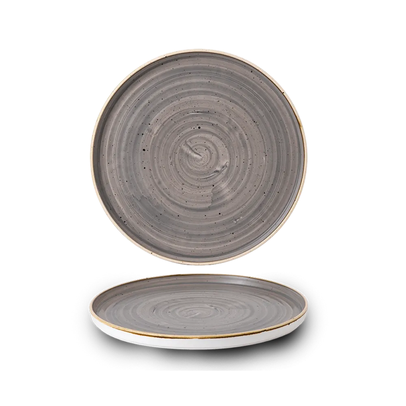 Gray Walled Plate16cm 6/box