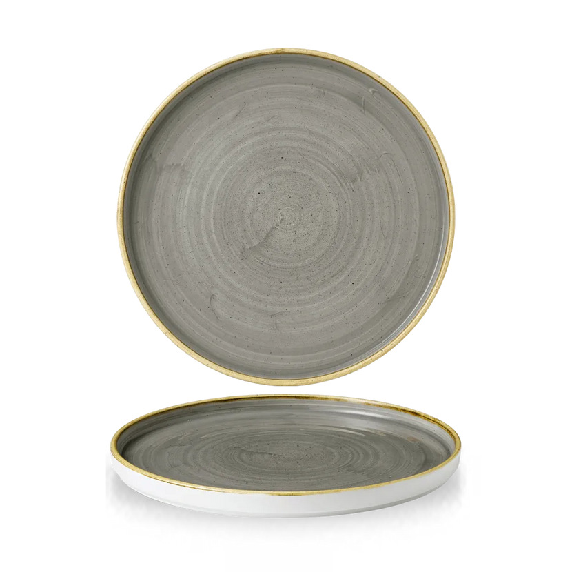 Stonecast Gray Walled Plate 26 cm 6/box