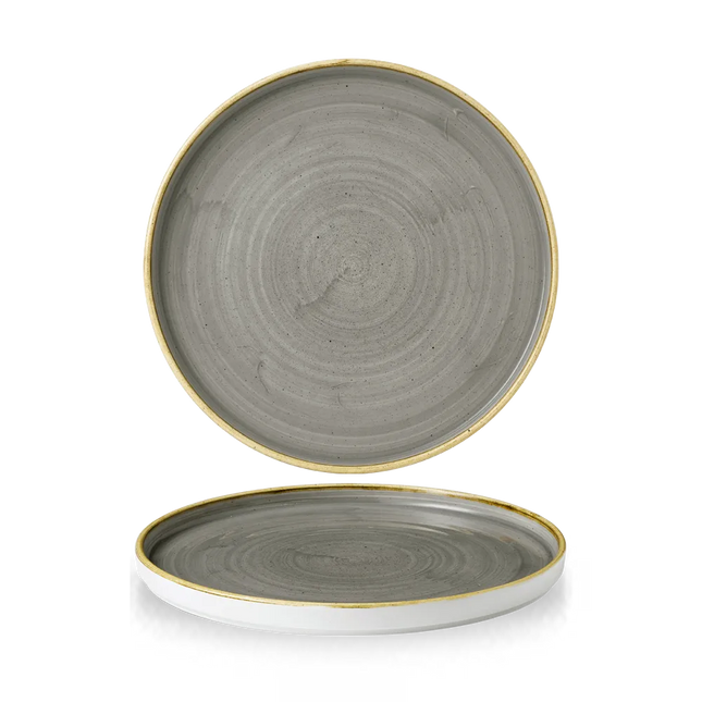 Stonecast Gray Walled Plate 26 cm 6/box