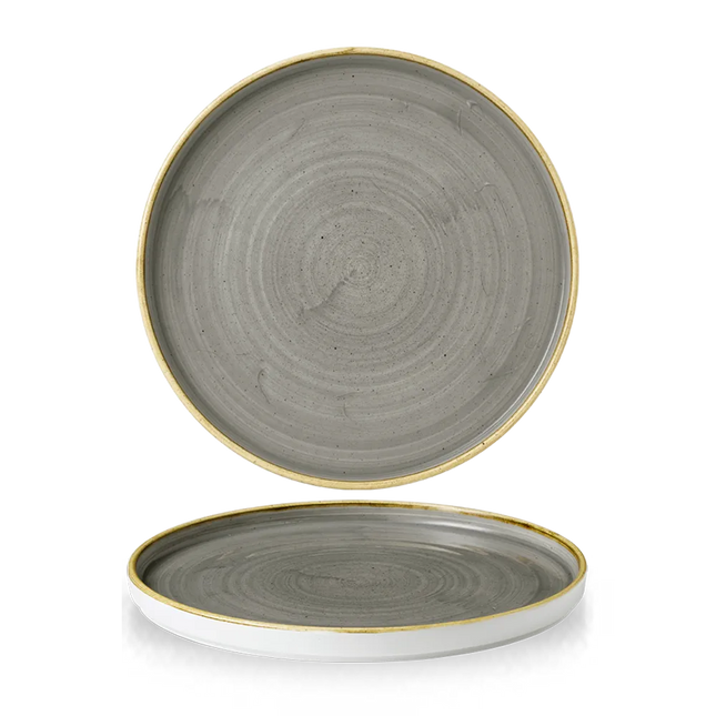 Stonecast Gray Walled Plate 28cm 6/box