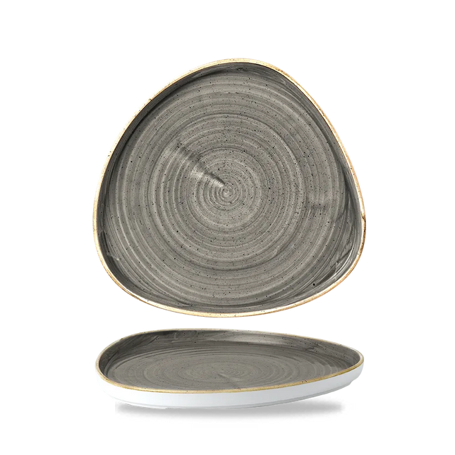 Stonecast Gray Triangle Walled Chefs Plate 26cm 6/box