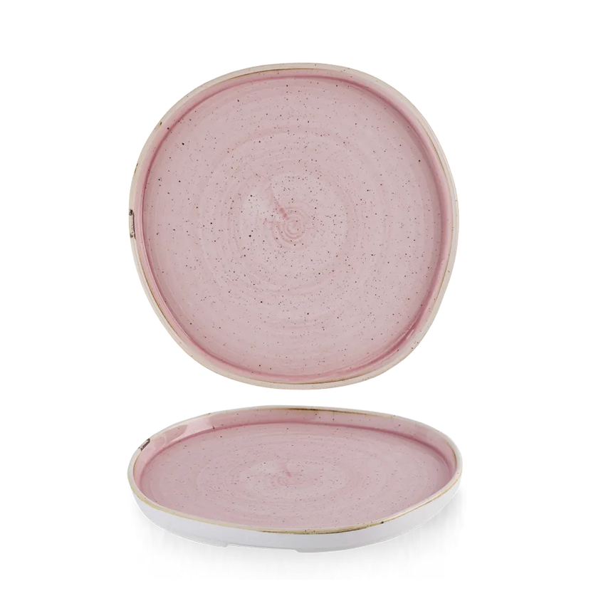 Stonecast Petal Pink Organic Walled Plate 21cm 6/box