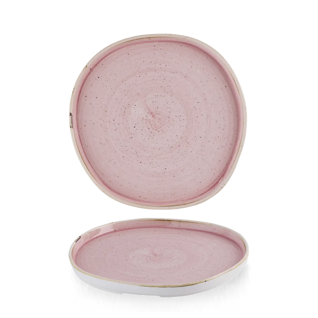 Stonecast Petal Pink Organic Walled Plate 21cm 6/box