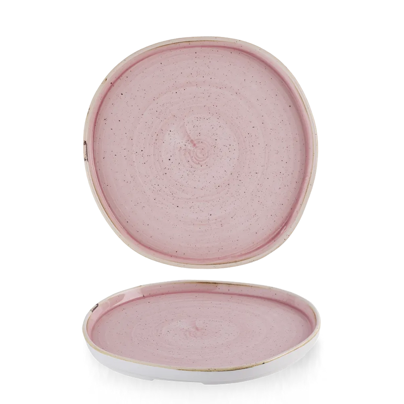 Stonecast Petal Pink Organic Walled Plate 25.5cm 6/box