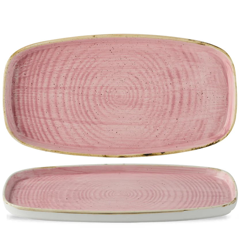 Stonecast Petal Pink Oblong Chefs Plates 35x18.5cm 6/box