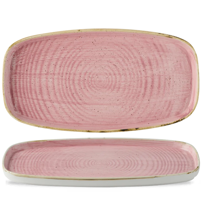 Stonecast Petal Pink Oblong Chefs Plates 35x18.5cm 6/box