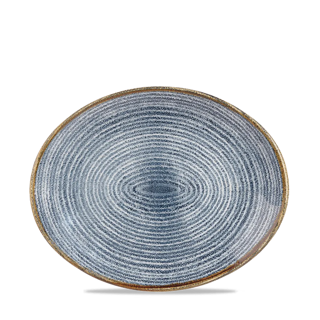 Studio Slate Blue Orbit Oval Coupe Plate 28.1cm 12/box