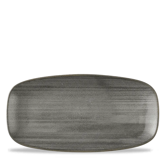 Stonecast Raw Black Chefs Oblong Plate 29.8x15.3 cm 12/box