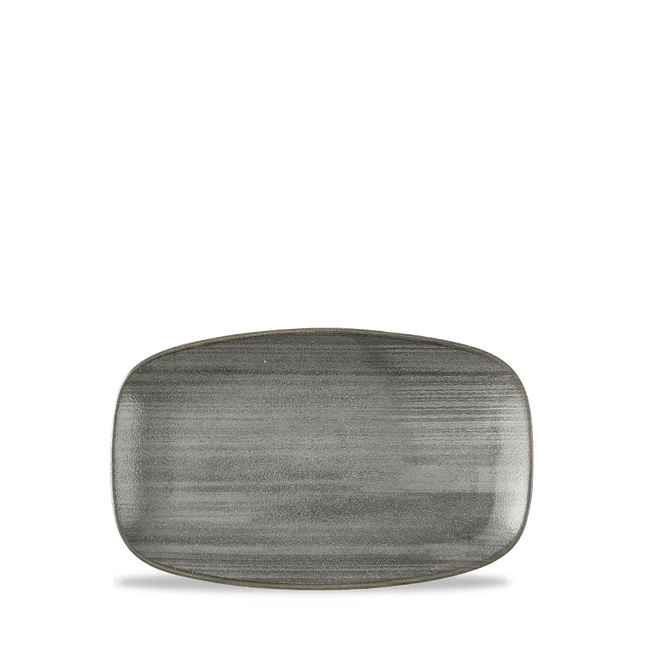 Stonecast Raw Black Oblong Chefs Plate 20x12.1 cm 12/box