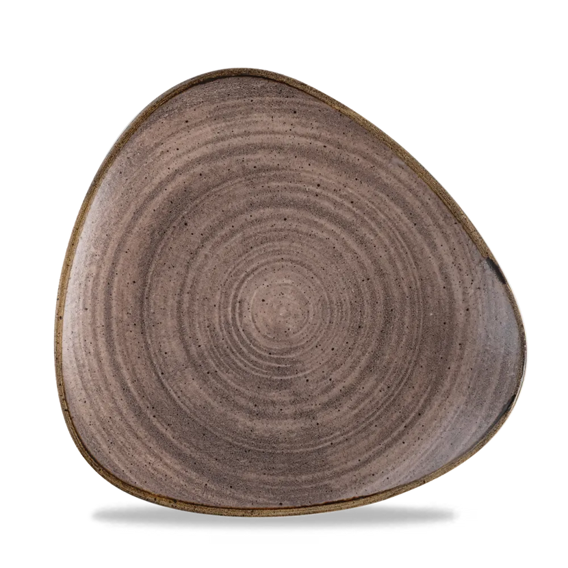 Stonecast Raw Brown Lotus Plate 12/box