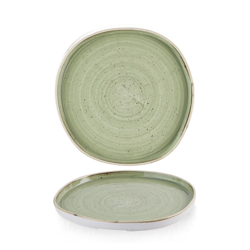 Stonecast Sage Green Organic Walled Plate 21cm 6/box