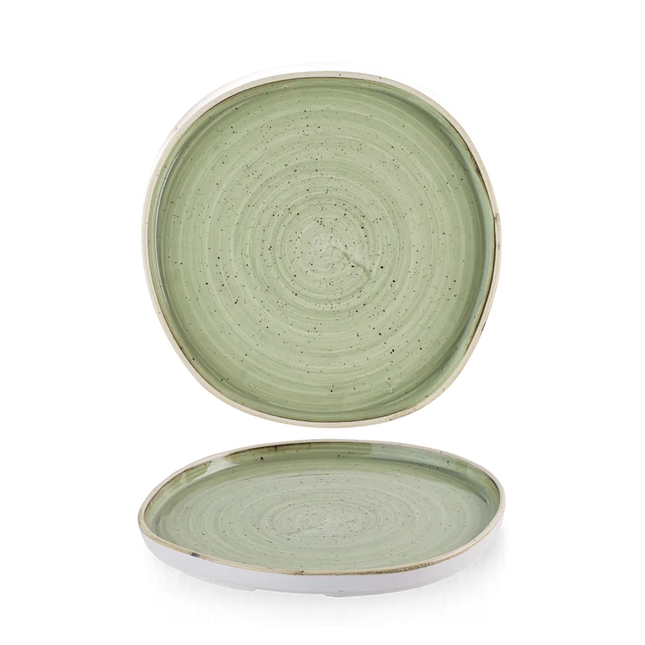 Stonecast Sage Green Organic Walled Plate 21cm 6/box