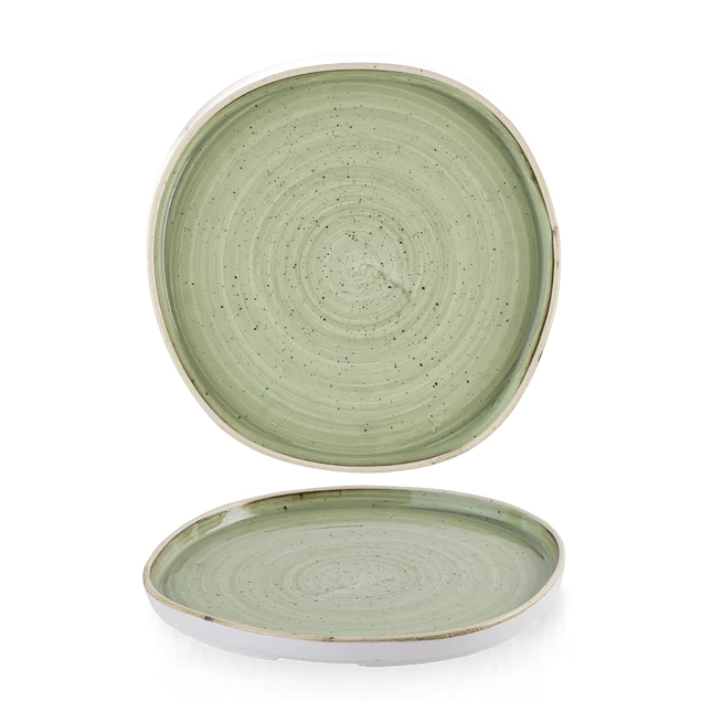 Stonecast Sage Green Organic Walled Plate 25.5cm 6/box