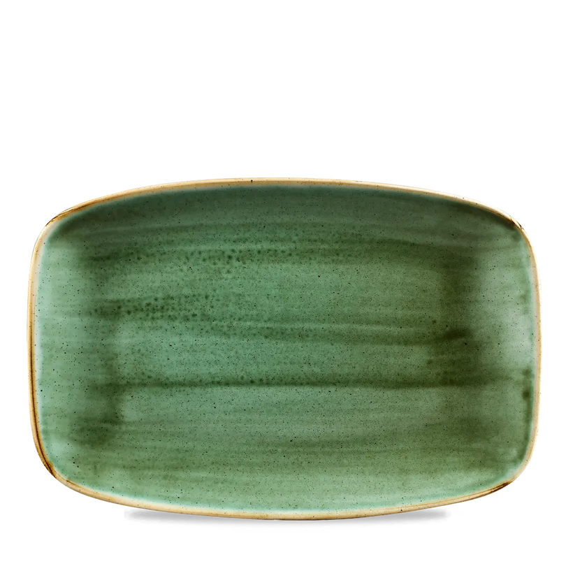 Stonecast Samphire Green Oblong Chefs Plate 30*19.9 cm 6/box