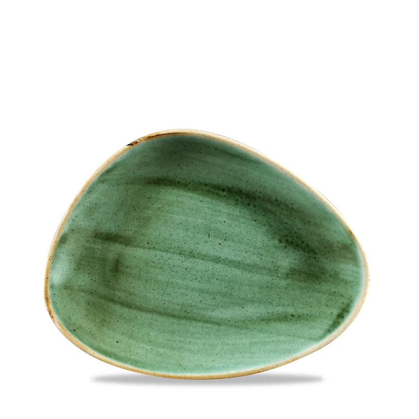 Stonecast Green Triangle Plate 26.5 x 20.5cm 12/box