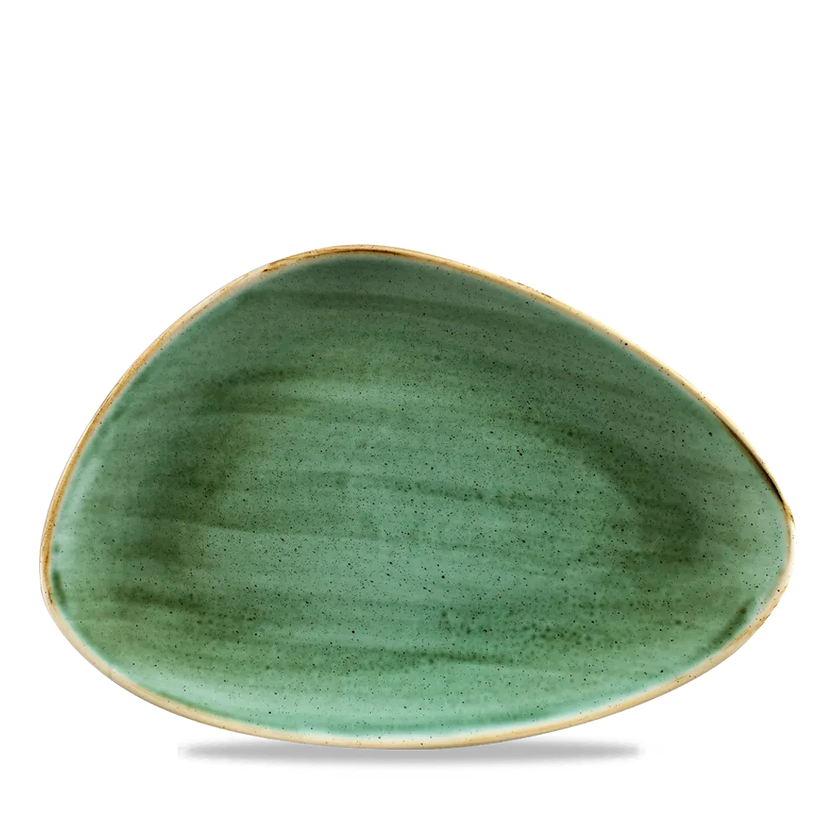 Stonecast Samphire Green Triangle Plate 30.4 x 20.5cm 6/box