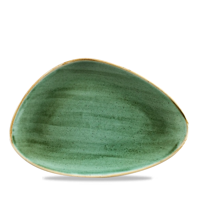 Stonecast Samphire Green Triangle Plate 30.4 x 20.5cm 6/box