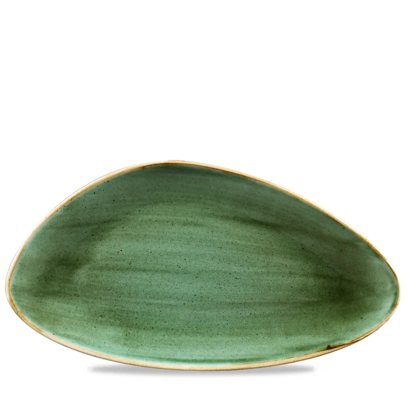 Stonecast Samphire Green Triangle Plate 18.5*35.6 cm