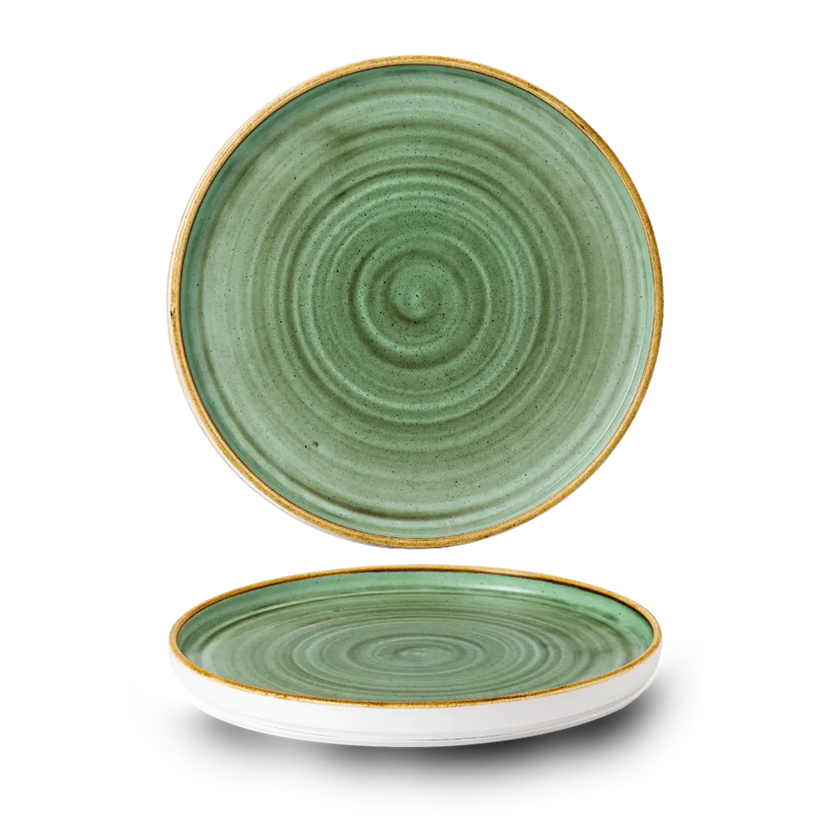 Samphire Green Walled Plate 26cm 6/box