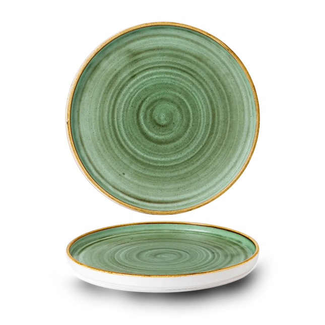 Samphire Green Walled Plate 26cm 6/box
