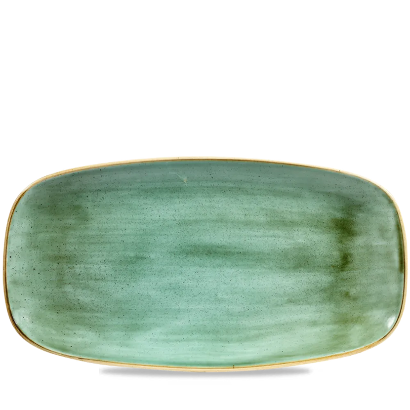 Stonecast Samphire Green Oblong Plate 35.5 x 18.9cm 6/box