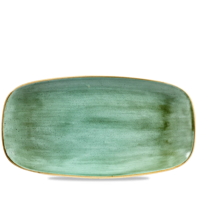 Stonecast Samphire Green Oblong Plate 35.5 x 18.9cm 6/box