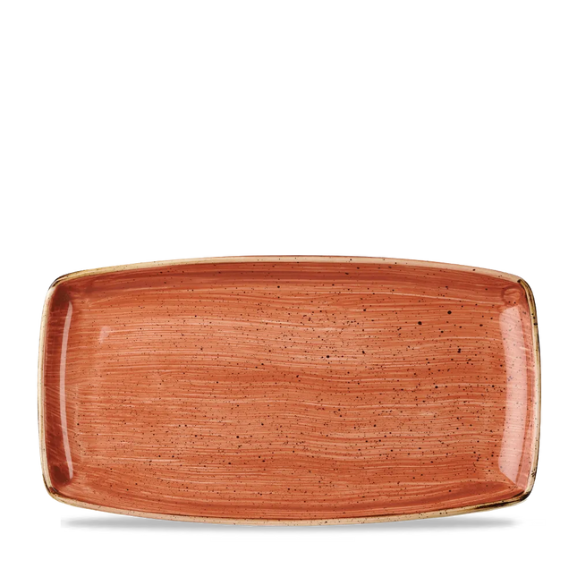Stonecast Orange Oblong Plate 34.5cm x 18.5cm 6/box