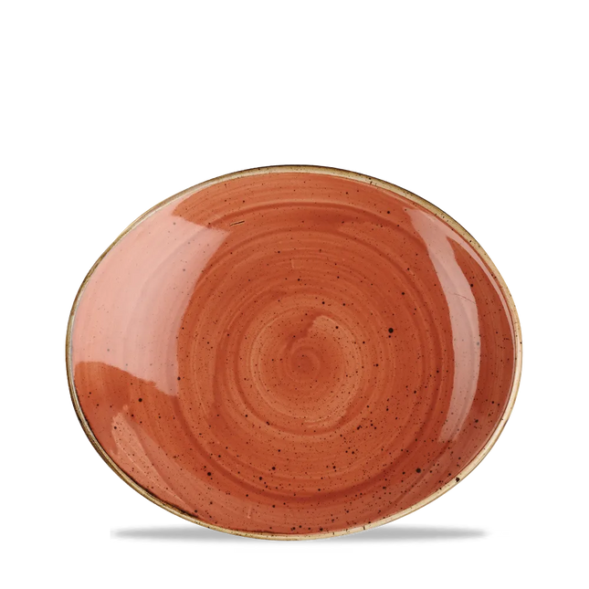 Stonecast Orange Oval Coupe Plate 20cm 12/box