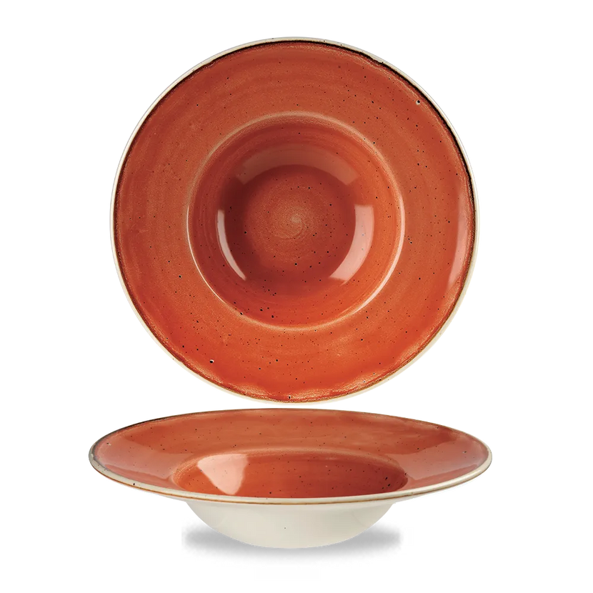 Stonecast Orange Profile Wide Rim Bowl Med 24cm 12/box