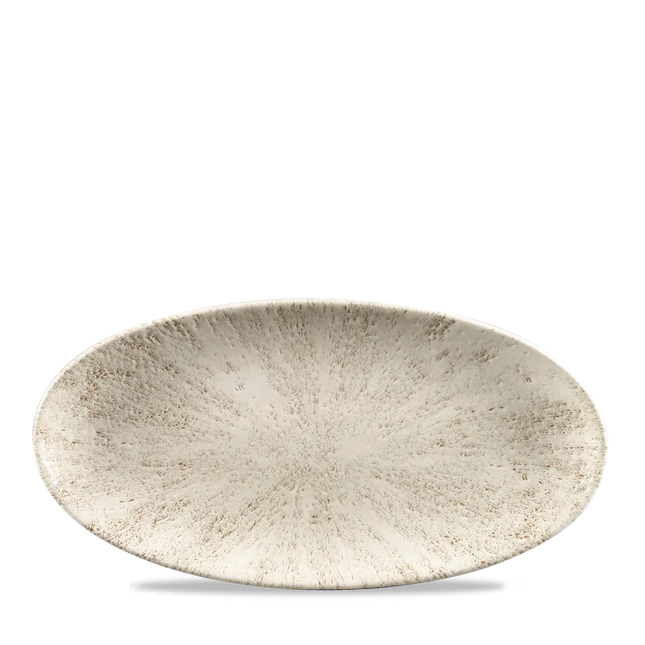 Stone Agate Grey Oval Chefs Plate 29.9 x 15cm 12/box
