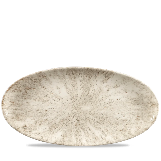 Stone Agate Grey Oval Chefs Plate 34.7 x 17.3cm 6/box